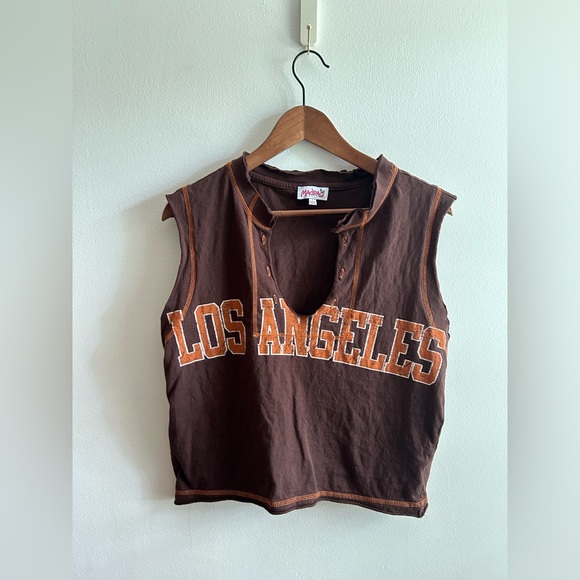 Madrag Tops - 5/$25 Brown Distressed Los Angeles Women's Top